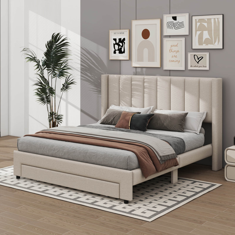 Wulff velvet upholstered platform bed mercer41 hotsell